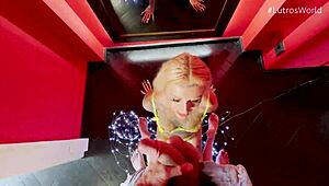 cum slut sasha beart gags on big cock pov