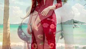 i can’t stop watching this 3d animated girl in red masturbating