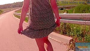 Feeling so naughty with outdoor fingering as Mala Dvojka gets wild