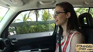 Holy Shit! Stranded Teen Sucks Cock for Ride Home!