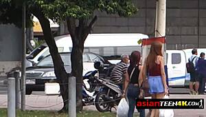 Damn! Petite Asian Teen Craves Backpacker’s Huge Cock!