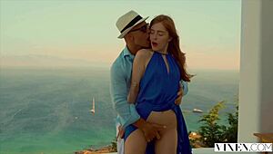 Vixen the beautiful redhead bent over for doggystyle and cowgirl