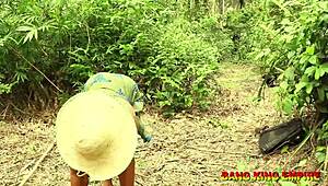 My BBW Wife Fetched Firewood In Forest, Used Wet Pussy To Escape African Ghost