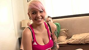 tattooed teen christina with stunning breasts banged and facialized by boyfriend.
