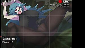 witch in debts takes monster cock blowbang and assfucking in anime game 😈