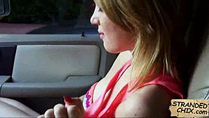 Blonde teen Dakota Skye fucks hard for outdoor ride