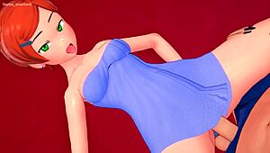 Gwen finished her shower and removed the towel for adult fucking