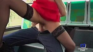 Intriguing Student Banged in Bus Before Voyeurs Watching