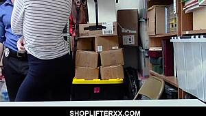 Old Vigilant Security Kisses Lovely Redhead Katy Kiss At His Office