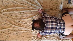 anastasia pegs sissy guys hard with strap-on!