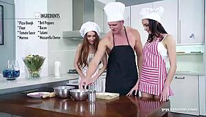 Stacy Snake and Francys Belle share an anal creampie together.