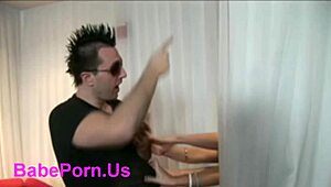 Clothed Females Dominate Naked Male in Wild Handjob Scene