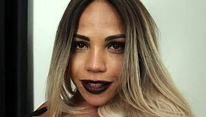 rebecca jacks her big shemale dick with wild energy every single day 😈