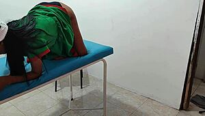 Sensual female elf indulges in Christmas fantasies on hospital gurney