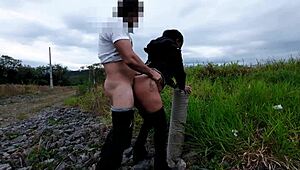 Latina Babe Takes Big Cock Anal Outdoors, Squirting and Cumming Hard in Public Scene