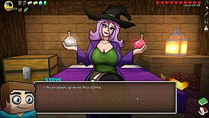 Witch Tests Potion for Giant Cock