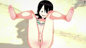 Tsuyu Froppy in hot swimsuit wants to do it on the beach in My Hero Academia