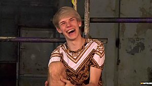 Blindfolded Gay Sky Heet Endures Waxing And Dungeon Blowjob