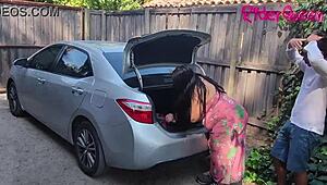 hey stepmom, wanna get wild outdoors in the car with me?