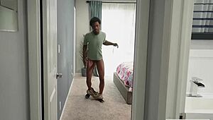 big tit round ass lily lou spying on big cock for blowjob