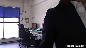 Cute Brunette Ritsuko Tachibana Swallows Boner In Office!