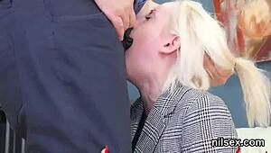 Nasty girl dragged to anal asylum for brutal painful therapy. Her asshole gets drilled hard