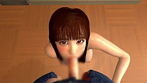 My relative's older sister gives a blowjob in the classroom after school.