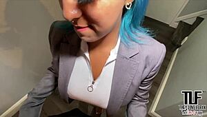 The hotel manager, Spanish Barbie, seduces and fucks a big black cock in her room