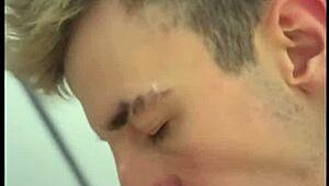 I spotted a sexy twink jerking off, so I joined and sucked his cock