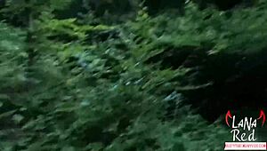 Busty Bitch BLOWS BIG DICK Outdoor and Swallows