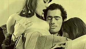 Vintage Steam Age Threesome With Retro Group Action.