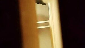 spying on a prostitute shaving her hairy pussy in secret.