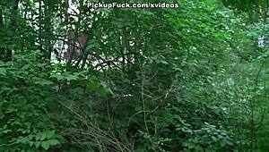 Ebony Girl Picked Up for Hardcore Fuck in Forest for 200 Euros