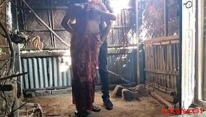 Red saree wife gives outdoor blowjob in official video by localsex31 😍