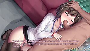 Intense Luna Blowjob Scene in Ghost Marriage Hentai Game Night 1