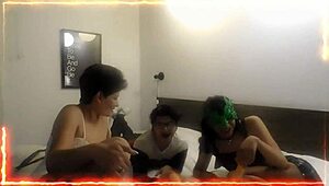 Perla Enjoys Wild Orgy with Trans Friend While Husband Watches