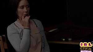 Cfnm femdom MILF wanks guy’s cock for cum all over her stockings.