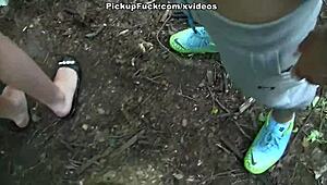 Ebony Girl Picked Up for Hardcore Fuck in Forest for 200 Euros