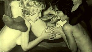 Vintage Steam Age Threesome With Retro Group Action.