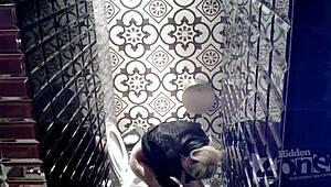 Spying on that tight pink anus through a hidden cam