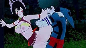 Shino Sosaki, Mandalay, Mei Hatsume, and Izuku Midoriya in Wild Hentai Action
