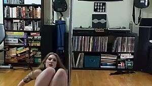 black and white skirt strip teasing natural tits ass milf big ass tattoo tits