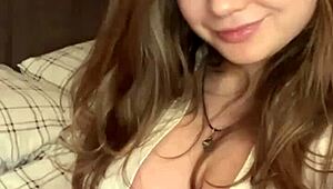Student with HUGE TITS rides dildo hard. She MASTURBATES with vibrator for epic orgasm.