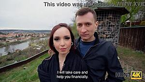 brunette in stockings faces hardcore cuckold drama with big natural tits