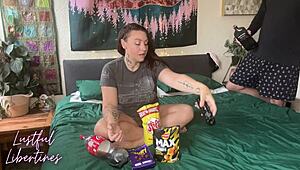 Finally out of the friend zone, bareback orgasm with hairy brunette