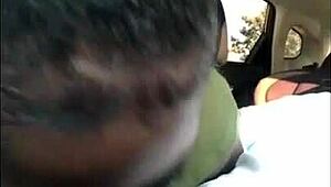 Intense head sucking in chipotle parking lot leads to explosive cumshot