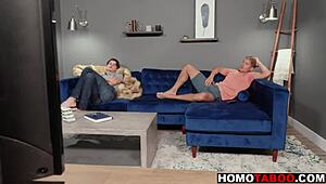 Horny Step Brothers Masturbating To Gay Porn Then Fucking Each Other!