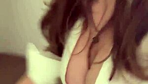 Student with HUGE TITS rides dildo hard. She MASTURBATES with vibrator for epic orgasm.