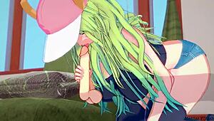 Miss Kobayashi's Dragon Maid Hentai - Lucoa Rides a Huge Cock in Wild Parody