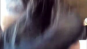 Intense head sucking in chipotle parking lot leads to explosive cumshot